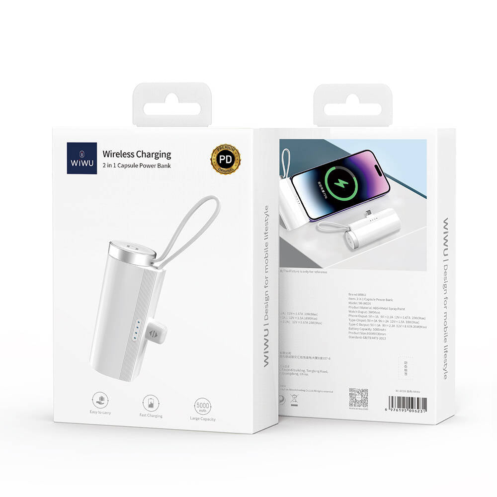 Wiwu Wi-W026 Capsule Serisi 2in1 Mini Taşınabilir Standlı Askılı Type-C PD Powerbank 5000mAh Wiwu Wi-W026 Capsule Serisi 2in1 Mini Taşınabilir Standlı Askılı Type-C PD Powerbank 5000mAh